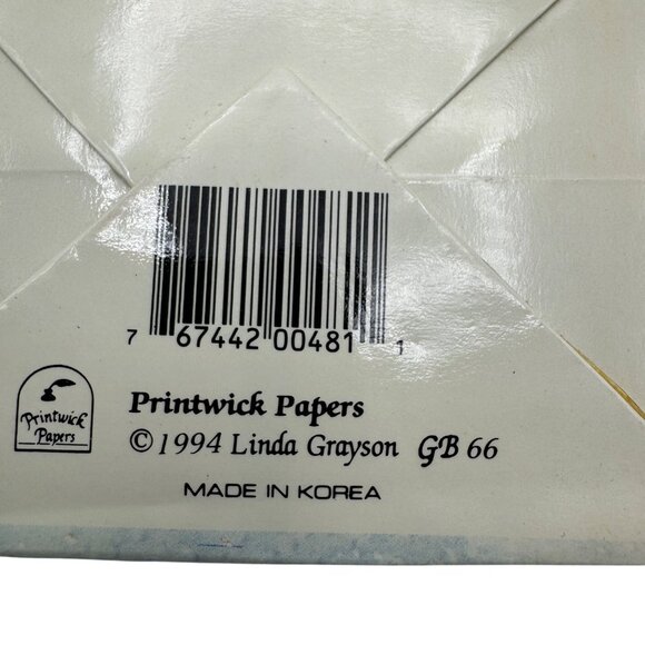 Linda Grayson Printwick Papers Baby Gift Bag With Bunny Illustration 4"x5" - Picture 3 of 3